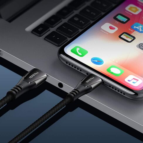 [النوع C إلى هاتف 11 Pro Max/11] سلك شحن سريع Mcdodo 18W PD من النايلون المضفر للمزامنة وشحن بيانات USB بطول 6 أقدام متوافق مع قائمة الهواتف الجديدة أدناه (أسود، 6 أقدام/1.8 متر) in Kuwait