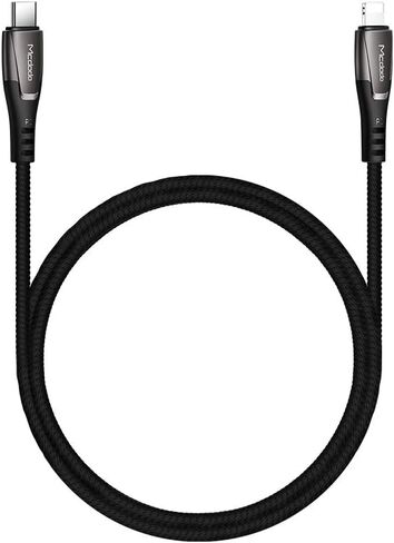 [النوع C إلى هاتف 11 Pro Max/11] سلك شحن سريع Mcdodo 18W PD من النايلون المضفر للمزامنة وشحن بيانات USB بطول 6 أقدام متوافق مع قائمة الهواتف الجديدة أدناه (أسود، 6 أقدام/1.8 متر) in Kuwait