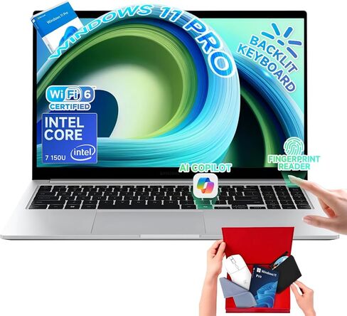 2022 Samsung Galaxy Book 15.6" FHD Business Laptop, Intel Quad-Core i5-1135G7 (Beat i7-1065G7), 8GB LPDDR4X RAM, 512GB PCIe SSD, WiFi 6, BT 5.1, Fingerprint Reader, Mystic Silver, Windows 10 Pro in Saudi Arabia
