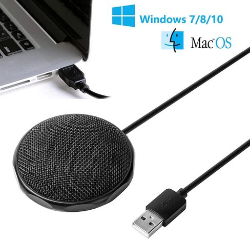 Yunseity USB Condenser Microphone, Built in Sound Card with Noise Filtering for PC Laptop OS X, Directional Cardioid Mic for Video Conference Recording Gaming Chat in Kuwait