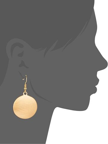 HONGYE Brushed Gold Silver Rose Gold Colored Round Disc Shaped Drop Earring Hook Earring in Saudi Arabia