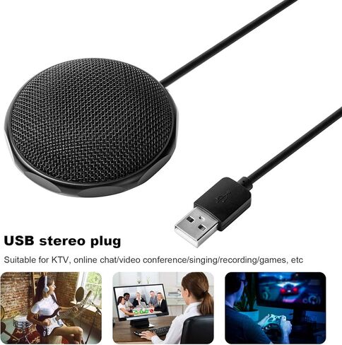 Yunseity USB Condenser Microphone, Built in Sound Card with Noise Filtering for PC Laptop OS X, Directional Cardioid Mic for Video Conference Recording Gaming Chat in Kuwait