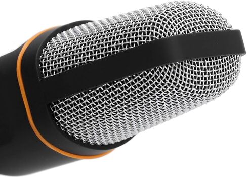 Microphone Kit with Omnidirectional Condenser Cable with Folding Tripod, High Sensitivity Microphone for Computers, Winddes Design, Black (Black) in Kuwait