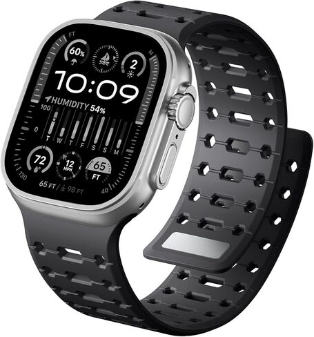 Magnetic Watch band Compatible with Apple Watch Ultra Bands for Men 49mm 44mm 45mm 46mm 42mm, Strong Magnet Silicone Breathable Sport Strap for iWatch Series 11 Ultra 3 Ultra 2 Se 10 9 8 7 6 5 4 1 in Kuwait