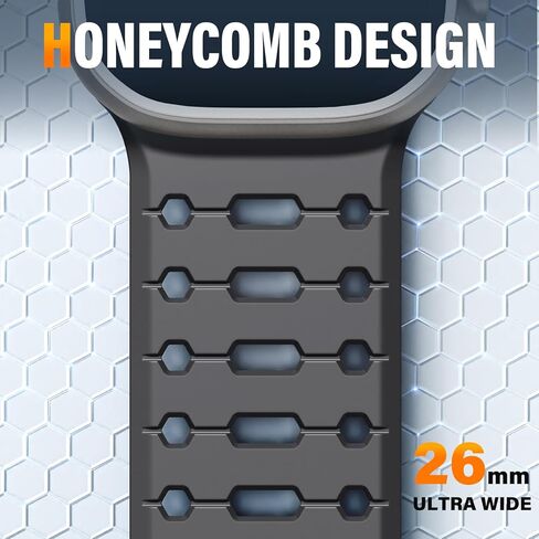 Magnetic Watch band Compatible with Apple Watch Ultra Bands for Men 49mm 44mm 45mm 46mm 42mm, Strong Magnet Silicone Breathable Sport Strap for iWatch Series 11 Ultra 3 Ultra 2 Se 10 9 8 7 6 5 4 1 in Kuwait