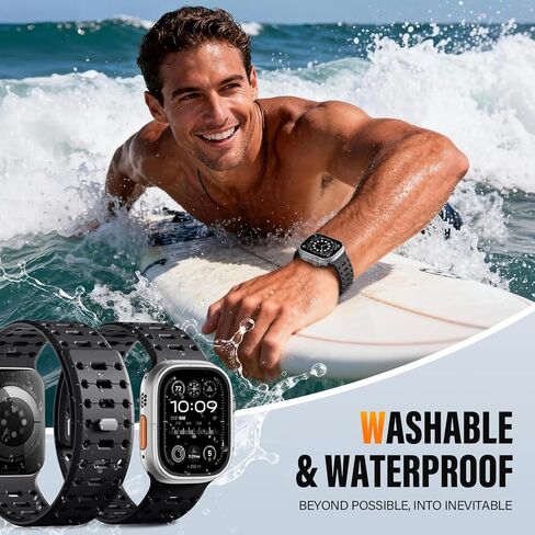 Magnetic Watch band Compatible with Apple Watch Ultra Bands for Men 49mm 44mm 45mm 46mm 42mm, Strong Magnet Silicone Breathable Sport Strap for iWatch Series 11 Ultra 3 Ultra 2 Se 10 9 8 7 6 5 4 1 in Kuwait