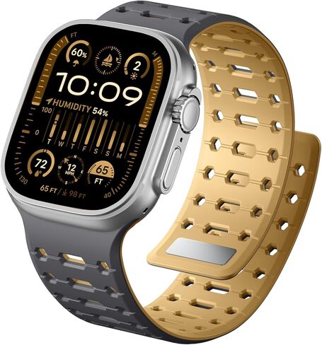 Magnetic Watch band Compatible with Apple Watch Ultra Bands for Men 49mm 44mm 45mm 46mm 42mm, Strong Magnet Silicone Breathable Sport Strap for iWatch Series 11 Ultra 3 Ultra 2 Se 10 9 8 7 6 5 4 1 in Kuwait