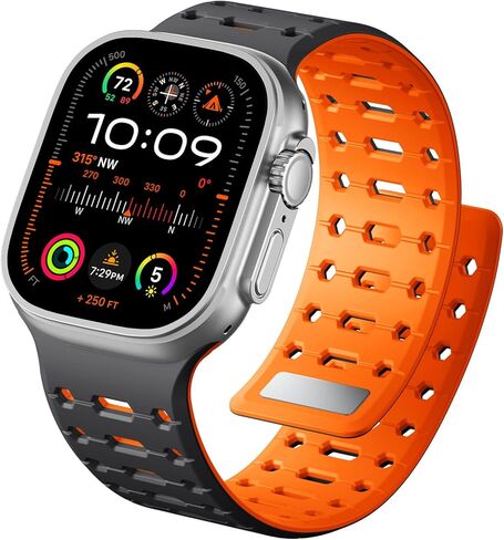 Magnetic Watch band Compatible with Apple Watch Ultra Bands for Men 49mm 44mm 45mm 46mm 42mm, Strong Magnet Silicone Breathable Sport Strap for iWatch Series 11 Ultra 3 Ultra 2 Se 10 9 8 7 6 5 4 1 in Kuwait