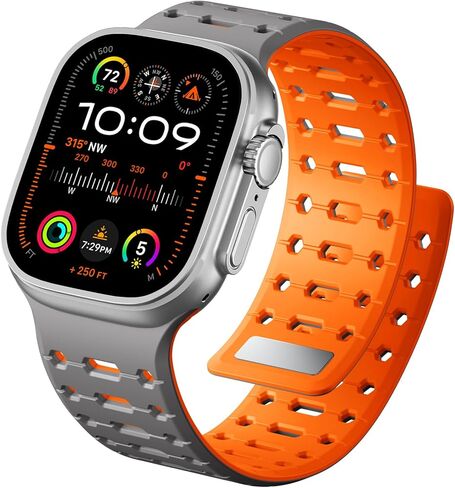 Magnetic Watch band Compatible with Apple Watch Ultra Bands for Men 49mm 44mm 45mm 46mm 42mm, Strong Magnet Silicone Breathable Sport Strap for iWatch Series 11 Ultra 3 Ultra 2 Se 10 9 8 7 6 5 4 1 in Kuwait