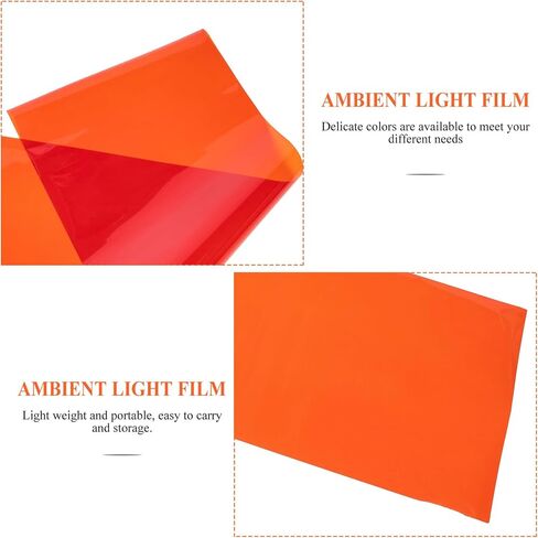 Artibetter Sunset Light Filter Film تراكب الشفافية للتصوير الفوتوغرافي والفيديو، برتقالي 40 × 100 سم، جل تصحيح الألوان لإضاءة غرفة النوم المحيطة وتأثيرات المسرح in Kuwait