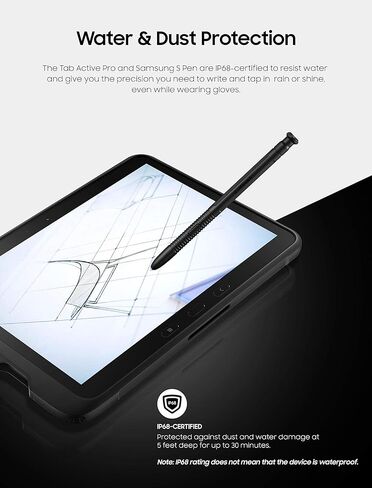 Samsung Galaxy Tab Active PRO 10.1" | 64GB & LTE (UNLOCKED) Water-Resistant Rugged Tablet, Black – SM-T547UZKAXAA (Renewed) in Kuwait
