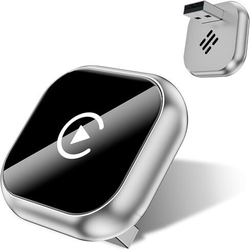 2-in-1 Wireless CarPlay Adapter - Fast Auto-Connect, Stable Connection, Plug & Play Adapter for iPhone & Android Auto Compatible Cars (Silver) in Kuwait