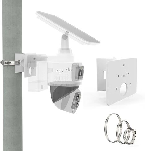 Solar Panel Pole Mounting Bracket Compatible with eufy PoE Bullet E40,eufy PoE Bullet-PTZ Cam S4,eufy Security eufyCam S4 and eufy PoE NVR Security System S4 Max Camera (White) in Kuwait