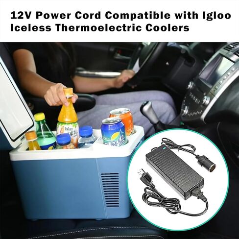 سلك طاقة 12 فولت متوافق مع مبردات Igloo Iceless الحرارية الكهربائية، بديل Igloo Iceless Kool Mate Cool Chill مبردات حرارية سلك شاحن إمداد in Kuwait