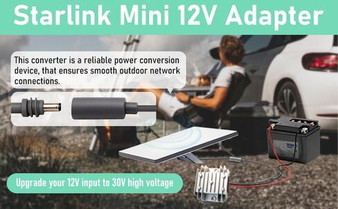 12V/24V to 30V 3.5A Power Supply for Starlink Mini,9-28V Input DC-DC Step-Up Converter,Heavy-Duty Power Adapter Kit for Truck,RV,Marine,Boat-105W Stable Power Conversion for Outdoor Satellite Internet in Kuwait