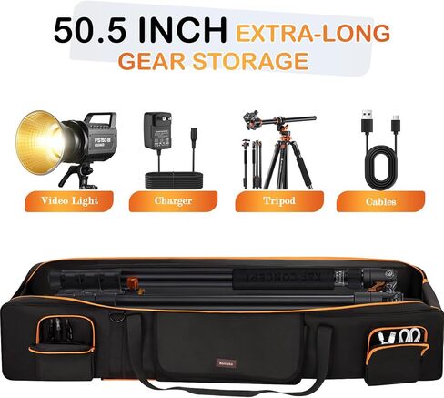 Tripod Bag 50.5", Padded Tripod Carrying Case, Mic Stand & Light Stand Bag with Removable Padding, Equipment Case for Tripods, Monopods & Speaker Stands, 3 Pockets for Accessories,Photo Studio/DJ Gear in Kuwait