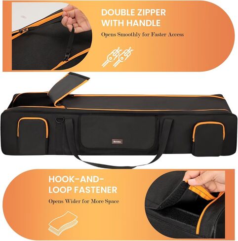 Tripod Bag 50.5", Padded Tripod Carrying Case, Mic Stand & Light Stand Bag with Removable Padding, Equipment Case for Tripods, Monopods & Speaker Stands, 3 Pockets for Accessories,Photo Studio/DJ Gear in Kuwait