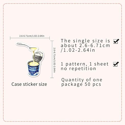 50PCS Baking Stickers, Waterproof Vinyl Watercolor Kitchen Utensil & Food Decor Decals for Skateboard, Fridge, Laptop, Phone, Luggage (1.64-2.28 Inches) in Kuwait