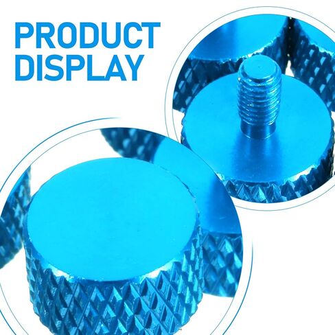 Uonlytech 30pcs M3x8 Aluminum Alloy PC Thumb Screws Hand-Twisted Computer Case Screws for Cabinet Mounting and Electronics Replacement, Blue in Kuwait