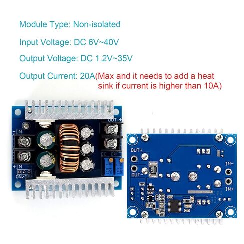 20A وحدة إمداد الطاقة DC-DC 6V-40V إلى 1.2V-35V تنحى محول فرق الجهد قابل للتعديل محول فرق الجهد CVCC الجهد المستمر محول تيار مستمر LED سائق in Kuwait