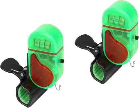Fishing Bite Alarm 2 Pack, LED Bite Alarms for Fishing with Sensitivity Levels & Sound-Light Alert, for Rod Tip Detection in Kuwait