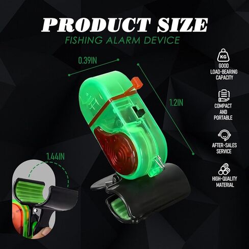 Fishing Bite Alarm 2 Pack, LED Bite Alarms for Fishing with Sensitivity Levels & Sound-Light Alert, for Rod Tip Detection in Kuwait