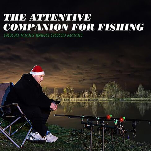 Fishing Bite Alarm 2 Pack, LED Bite Alarms for Fishing with Sensitivity Levels & Sound-Light Alert, for Rod Tip Detection in Kuwait