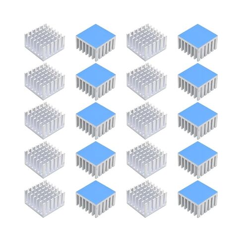 25x25x15 مللي متر مبادل حراري من الألومنيوم بالوعة الحرارة برودة المبرد لرقاقة IC الإلكترونية MOS التبريد مع شريط موصل حراري 20 قطعة in Kuwait