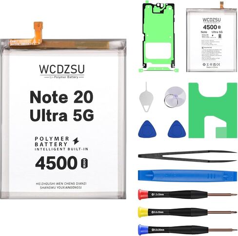 استبدال البطارية لجهاز Samsung Galaxy Note 20 Ultra 5G بسعة عالية 4500 مللي أمبير في الساعة EB-BN985ABY 0 بطارية ليثيوم بوليمر لجهاز Samsung Note 20 Ultra 5G مع مجموعة أدوات الإصلاح SM-N986U N986B N985F in Kuwait