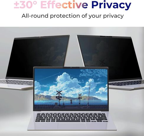 شاشة خصوصية كمبيوتر محمول مغناطيسية مقاس 13.3 بوصة لدرع الخصوصية 16:9، شاشة كمبيوتر قابلة للإزالة مقاس 13.3 بوصة مضادة للوهج وفلتر الضوء الأزرق، متوافقة مع HP/Dell/Acer/Lenovo/Samsung/ASUS (11.6 × 6.5 بوصة/ العرض × الارتفاع) in Kuwait