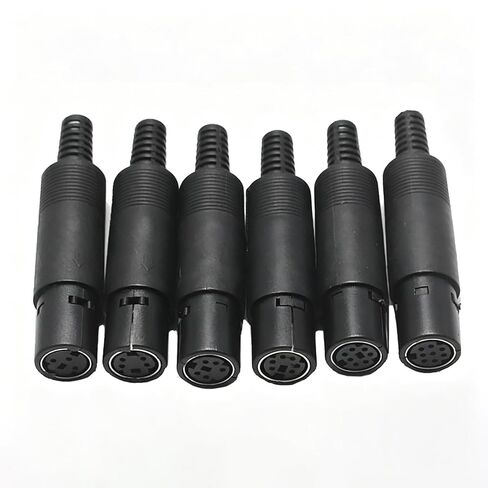 S-Video 5 Pin DIN Socket 2PCS Mini DIN Male Connector + 2PCS Female Connector Signal Transmission for Computer Keyboard Audio Video AV MIDI Cable in Kuwait