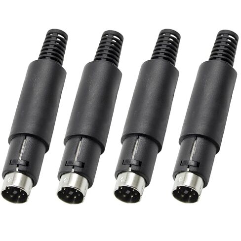 S-Video 5 Pin DIN Socket 2PCS Mini DIN Male Connector + 2PCS Female Connector Signal Transmission for Computer Keyboard Audio Video AV MIDI Cable in Kuwait