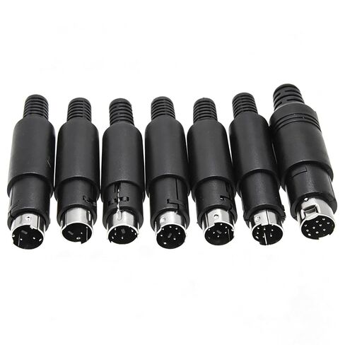 4PCS S-Video 6 Pin DIN Male Socket Mini DIN Connector Signal Transmission for Computer Keyboard Audio Video AV MIDI Cable in Kuwait