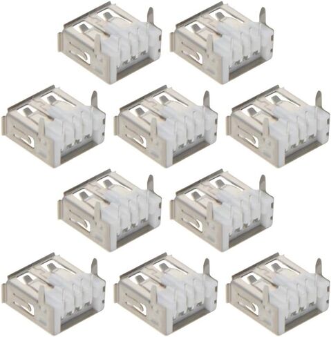 PCB USB Connector Type A Female Jack 4 Pin 90 Degree Straight Angle Without Back Cover 10Pcs,WuJuntool in Kuwait