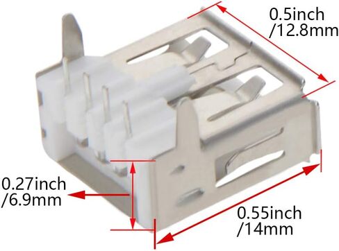 PCB USB Connector Type A Female Jack 4 Pin 90 Degree Straight Angle Without Back Cover 10Pcs,WuJuntool in Kuwait