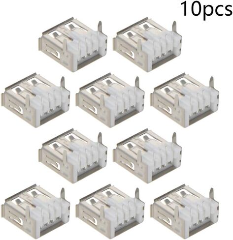 PCB USB Connector Type A Female Jack 4 Pin 90 Degree Straight Angle Without Back Cover 10Pcs,WuJuntool in Kuwait