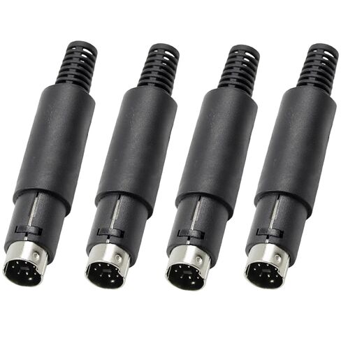 4PCS S-Video 7 Pin DIN Male Socket Mini DIN Connector Signal Transmission for Computer Keyboard Audio Video AV MIDI Cable in Kuwait
