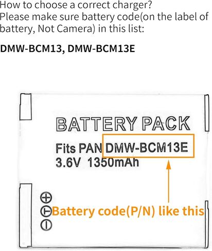 شاحن حائط Norifon DMW-BCM13 لباناسونيك DMC-TZ55، DMC-TZ60، DMC-TZ61، Lumix DMC-FT5، DMC-TS5، DMC-TZ70، DMC-ZS40، DMC-ZS50 والمزيد مع قابس قابل للطي in Kuwait
