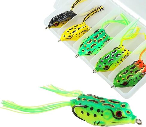 5Pcs Premium Fishing Baits with Storage Box – Sharp Hooks & Realistic Design for Freshwater Surface Fishing in Kuwait