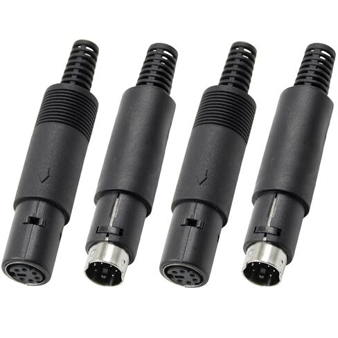 4PCS S-Video 6 Pin DIN Male Socket Mini DIN Connector Signal Transmission for Computer Keyboard Audio Video AV MIDI Cable in Kuwait