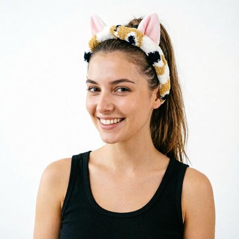 DRESHOW سبا الوجه Headbands تيري القماش المناشف Headbands لطيف القط الأذن هيرباند للنساء غسل الوجه ماكياج قناع Headbands in Saudi Arabia