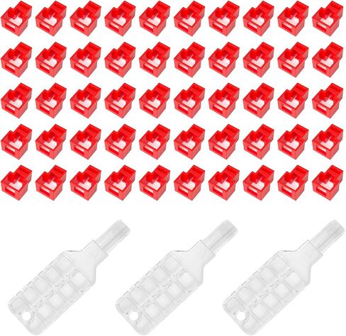 100 حزمة من أقفال كابل شبكة RJ45 مع 5 مفاتيح، لتأمين كابلات إيثرنت ضد الانفصال غير المصرح به، مصنوعة من ABS عالي القوة، متوافقة مع أسلاك تصحيح Cat5e وCat6 وCat7 (أزرق) in Kuwait