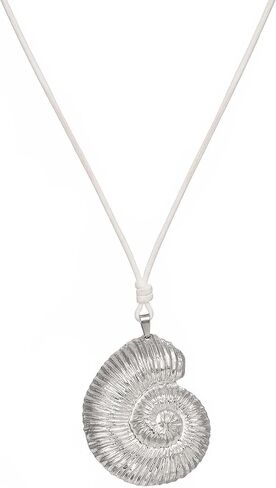 Silver Spiral Circle Conch Pendant Necklaces for Women Men Big Beachy Necklaces Surfer Necklaces Summer Trendy (Starfish) in Saudi Arabia