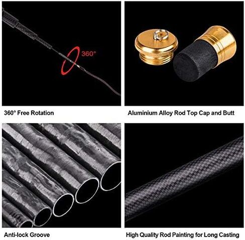 Goture Telescopic Tenkara Fishing Rod Collapsible Crappie Rods 1 Piece Portable Hand Fishing Poles Carbon Fiber Telescoping Stream Ultralight Inshore Carp Bamboo Pole Bass Trout 12 15 18 20 21 24Ft in Kuwait