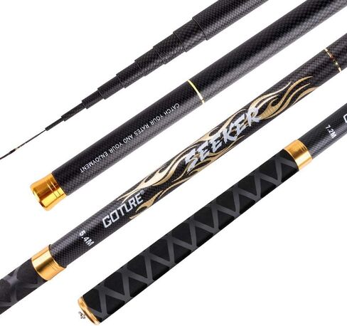 Goture Telescopic Tenkara Fishing Rod Collapsible Crappie Rods 1 Piece Portable Hand Fishing Poles Carbon Fiber Telescoping Stream Ultralight Inshore Carp Bamboo Pole Bass Trout 12 15 18 20 21 24Ft in Kuwait