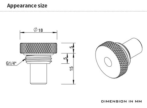 Barrow G1/4" 10K Temperature Stop/Plug Fitting - Long Version - Silver (TCWDL-V1-Silver) in Kuwait