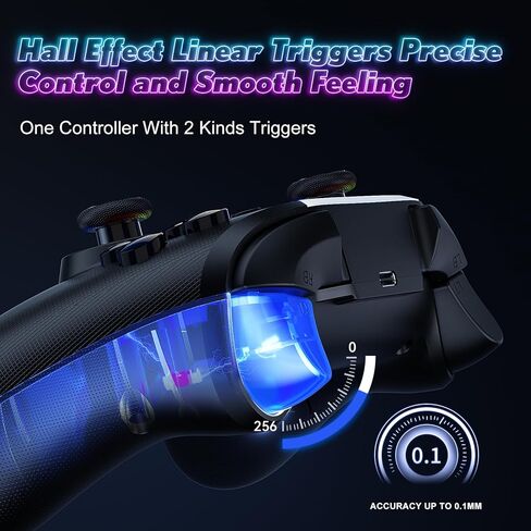 Gamrombo RGB Wireless Controller for Nintendo Switch 2/1 Lite/OLED/Tesla/Windows PC/Android, iOS, PC Bluetooth Games Controller, Turbo, Macro, 6 Gyro Axis, 4 Vibration Motors, Screenshot in Kuwait