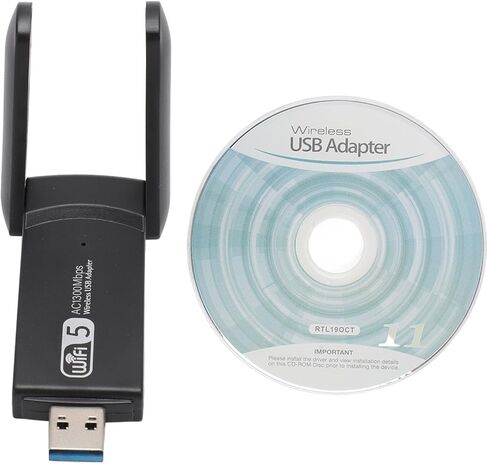 محول واي فاي USB 3.0 من SUNGOOYUE، محول شبكة لاسلكي AC 1300Mbps ثنائي النطاق 5 جيجا هرتز 2.4 جيجا هرتز مع تقنية MU MIMO وهوائيات عالية الكسب 2Dbi، لـ 7 8 10 OS X in Kuwait