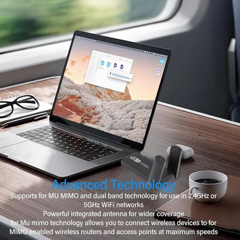 محول واي فاي USB 3.0 من SUNGOOYUE، محول شبكة لاسلكي AC 1300Mbps ثنائي النطاق 5 جيجا هرتز 2.4 جيجا هرتز مع تقنية MU MIMO وهوائيات عالية الكسب 2Dbi، لـ 7 8 10 OS X in Kuwait