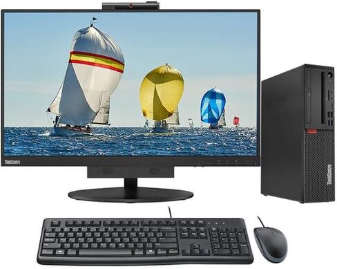 Lenovo ThinkCentre M720s SFF PC Bundle with Intel Core i5-8400 6-Core CPU, 16GB DDR4 RAM, 500GB NVMe SSD, Windows 11, 24 GEN3 Monitor, Keyboard in Kuwait